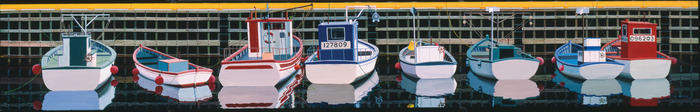 Boats at Wharf (Bay Bulls):  $300 Canvas, $100 Canvas decorator, $60 Paper decorator
